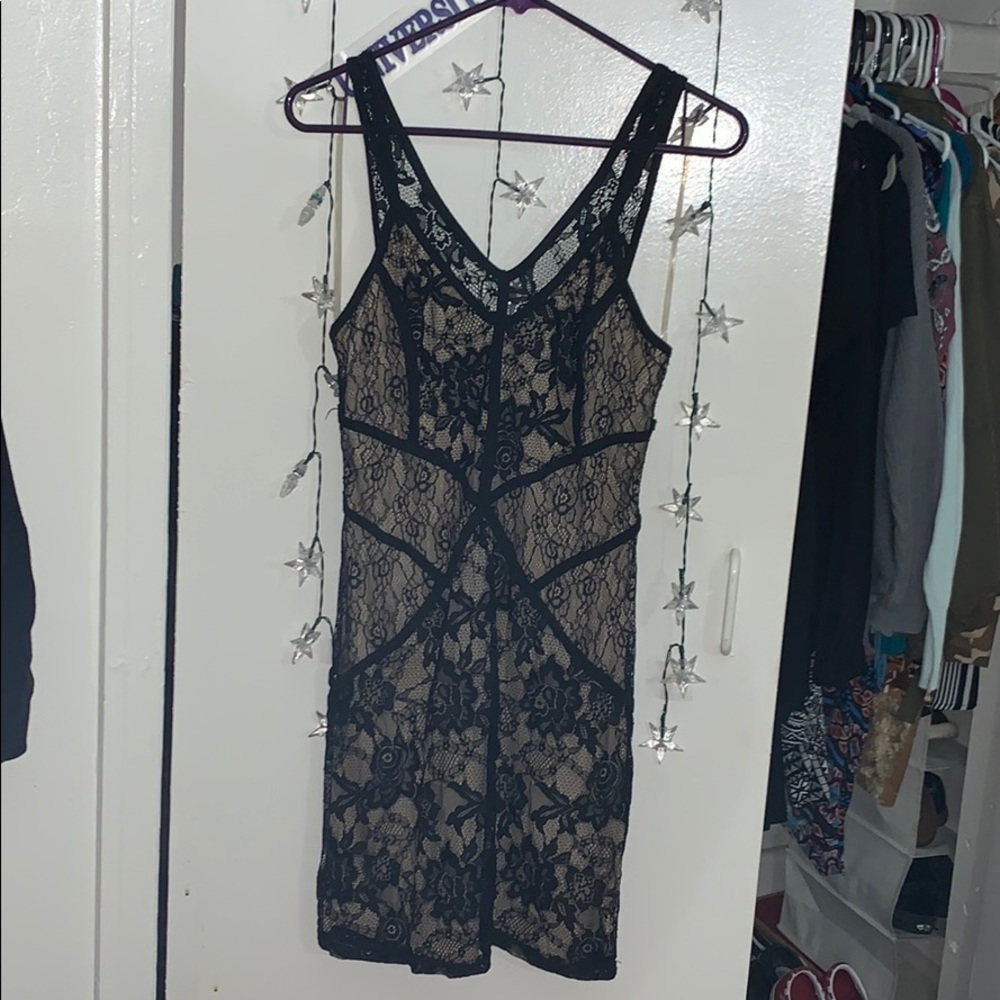 Lace floral print dress